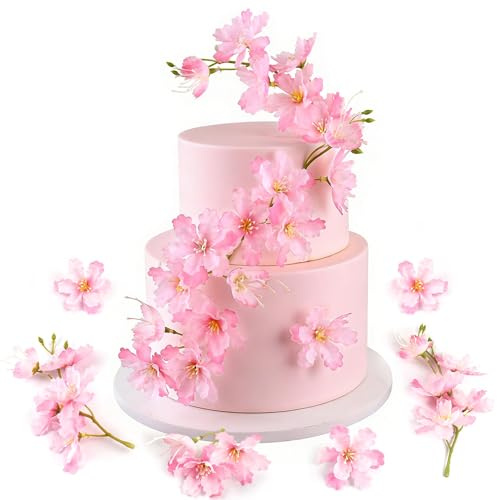 14Stk Künstliche Kirschblüte Kuchen Toppers Rosa Kirschblüten Torten Dekorationen für Blumen Geburtstag Kuchen Dekorationen Hochzeit Braut Dusche Muttertag Party Künstliche Blume Dekoration Zubehör