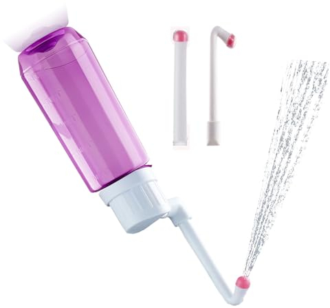 Brigtviee Bidet Toilette WC Bidet Portable Post-Partum, Bouteille Périnéale pour Soulage Douleurs Périnée, 500ml Peri Bottle Compressible, Douche Intime Périnée, Soins Personnels, Doubles Buses