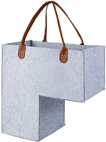 Treppenkorb Stufenkorb Filz L-Form Treppenkorb Mit Griffen Und Treppenkorb Stufenkorb Modern Treppen Aufbewahrung Organizer Treppen Organizer Für Zuhause Und Bür (hellgrau)
