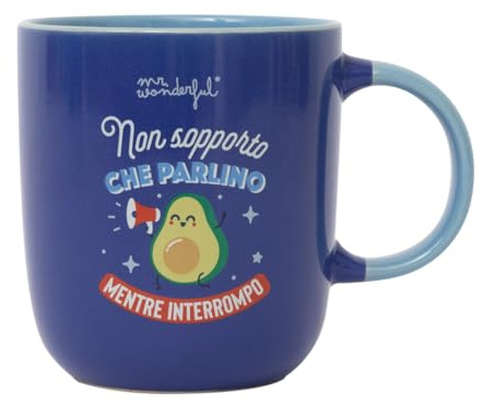 Mr. Wonderful - Taza - No soporto que hablen mientras interrumpo - Taza de cerámica con mensaje divertido, ideal como regalo o autoregalo