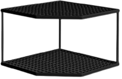 Sharplace Kitchen Storage Rack,Multi Layer Corner Shelf Stand,Freestanding Stand Pot and Pans Tower,Pot Rack Metal Frame for Countertop, black, 2 tier