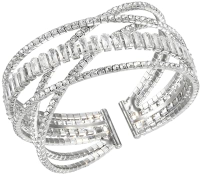 MILAKOO Dainty Multilayer Armband Stackable Armreif Stetch Manschette für Prom Dating Glitter Armbänder mit Strass