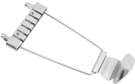 Gitarren-Trapezbrücke, Gitarren-Trapezbrücke 6-saitige Jazzgitarren-Saitenhalter-Ersatzmetall mit Schrauben (SILVER)