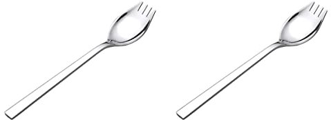 OKUMEYR 2stücke Salat Und Dessertlöffel Mit Langem Griff Robuster Spork Für Küche Vielseitig Einsetzbar Für Eiscreme Obst Und Salat