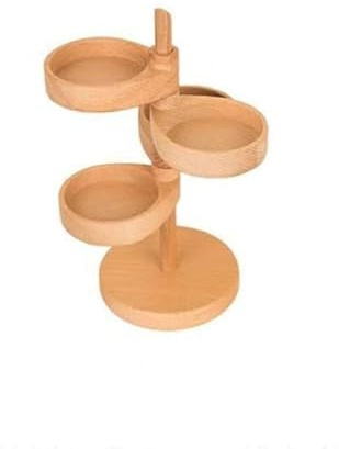 Wood made Display Stand Show Rack Rotating Jewelry Organizer Desktop Earring Stand Earring Display Organizer Rotatable Jewelry Storage Case Store commonly used jewelry or other items (Beech)