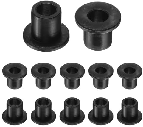 QUARKZMAN 12pz Cuscinetti a Manica Flangiati Boccole in Plastica ID 10.2mm x OD 15.9mm x Lunghezza 19.2mm Boccole in Nylon, Nero