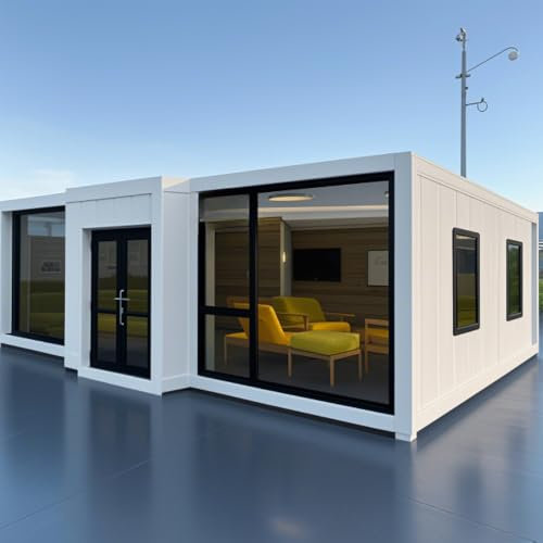 Lusso 20 & 40 Ft Mobile Tiny Living Container House con Camera da letto Cucina Bagno Villa prefabbricata Piccole case in cui vivere per adulti Montaggio rapido Prefabbricato Portatile Pieghevole