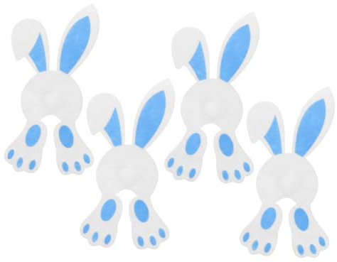 HIAKDOFT 4 Stück Bestecktasche Hase Utensilientasche Hase Bestecktasche Osterbesteckhüllen Osterbesteck Organizer Osterhase Utensilienhalter Osterhase Besteckhalter Himmelblaues Tuch