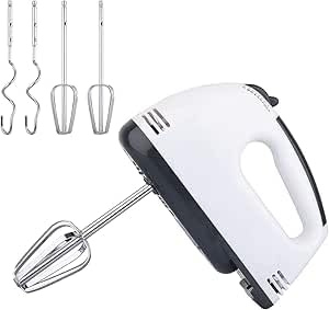 SQUADO Sbattitore Elettrico 180W – Frullatore con 7 Velocità, Doppia Frusta, Impastatore, Corpo in ABS, Design Compatto per Cucina