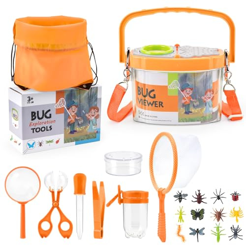 Growithu Bug Hunting Kit für Kinder: 23 PCS Bug Catcher für Kinder Outdoor Explorer Spielzeug für 3 4 5 6 7 Jahre alt