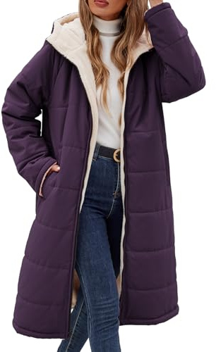 Vancavoo Abrigo de Invierno para Mujer Largo Reversible Chaqueta Acolchada
