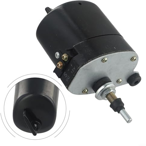 Scheibenwischermotor-Set 12 Volt Boot Caravan Wischersystem Motor mit 300 mm Wischerblatt Montage Schwarz Farbe 6 mm Durchmesser Schaft 20 mm kurz Mil 40 mm Motorabstand (Motor)
