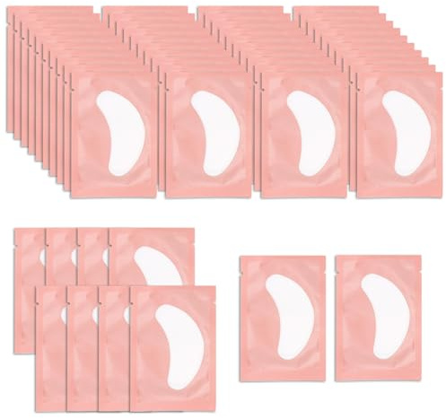 Patchs Pour Extensions de Cils Gel Patch,Non Pelucheux Gel Yeux Patchs,Under Eye Pads for Eyelash Extensions Cils Pad Eye Masque Beauté Outil (Rose-50Pairs)