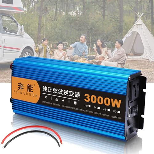 Inverter a Onda sinusoidale Pura da 3000 W, 4500 W, 6000 W, 8000 W, Inverter di Potenza CC da 12 V/24 V a CA 220 V-240 V, Inverter di Potenza ad Alta efficienza con Display LCD e d