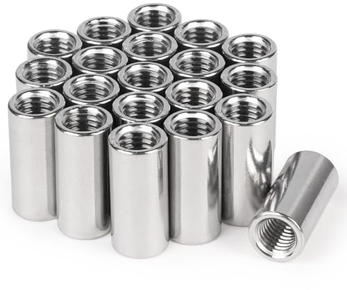LALAGO 20 pièces Écrou Long Rond M10 x 30, Longueur Manchon Fileté en Acier Inoxydable V2A VA A2, Douille avec Filetage Intérieur, Écrous D'extension D'écartement de Raccordement pour Remplacement