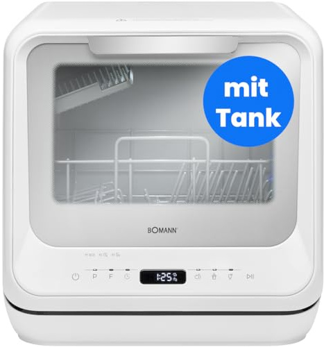 Lave-vaisselle de table Bomann | utilisable avec ou sans raccordement à l'eau | Mini lave-vaisselle silencieux | 36-70 °C | 6 programmes |42 cm | Lave-vaisselle de camping | TSG 5704