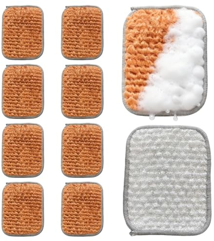 Skrubbsvamp – 16 cm x 12 cm köksskrubbsvampar, 10 stycken dubbelsidiga diskskrubber, skrubbningsduk | diskhandduk för köket, familjen, män, , kastruller, keramik,