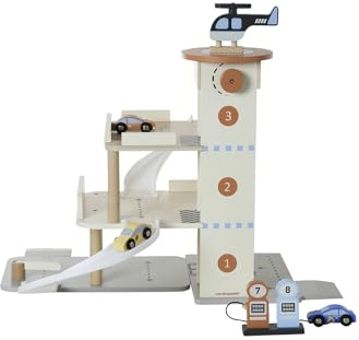 VERTBAUDET Garage 3 Niveaux avec Ascenseur en Bois FSC® Blanc TU