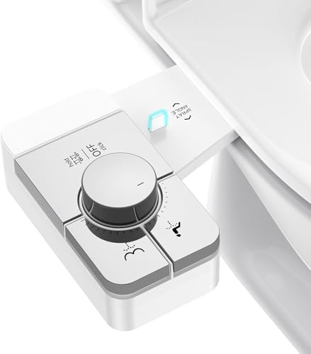 Upgrade Bidet Attachment for Toilet Seat, Adjustable Angle Dual Nozzle, Self-Cleaning, Non-Electric Bidet Attachment for Rear & Feminine Wash, Controllable Fresh Cold Water Pressure (Chrome)
