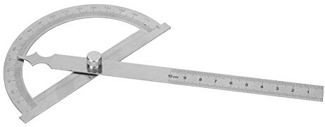 SIXRUN Goniometro in Acciaio Inossidabile, Righello e Calibro Angolare con Dado di Bloccaggio per Misurazione Facile, 0-180 Gradi, 0-15 Cm (120 * 150mm)