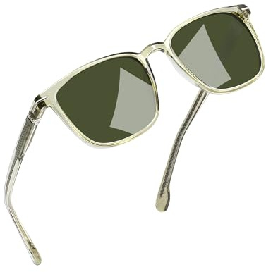 Joopin Lunettes de Soleil Rétro Carrées Polarisées UV400 Unisexe | Anti-Éblouissement, Légèreté TR90 Durabilité Acétate, Style Vintage Tendance pour Voyage, Shopping, Vacances et Pêche