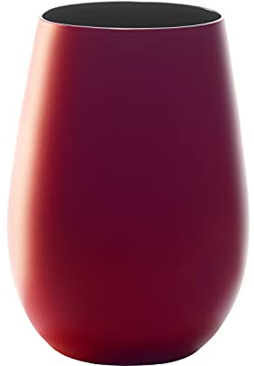Stölzle Lausitz Lot de 6 verres à eau Elements rouge métallisé/noir 465 ml – Verres polyvalents pour eau, jus et cocktails – Verres en cristal de qualité supérieure – Passe au lave-vaisselle et aux