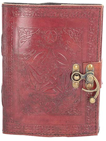 Nemesis Now Pentagramm Leder-Tagebuch mit Schloss, 23 cm, Braun
