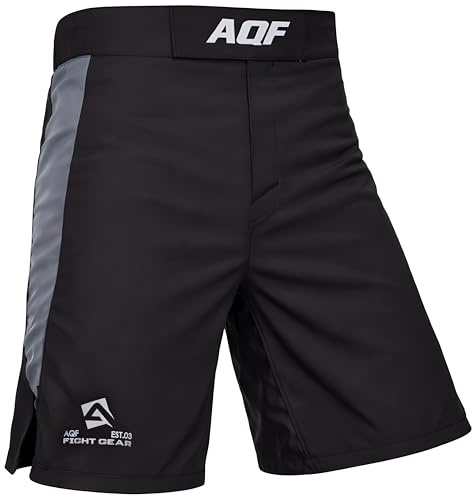 AQF Boxer Calecon Homme, Short MMA, Short's Boxe, Grapling Calecons, Short-Muay Thai 4-Way en Stretch avec Évacuation De L'humidité pour Boxing, Combat, UFC, Cage Fighting, Short D'entraînement (S)
