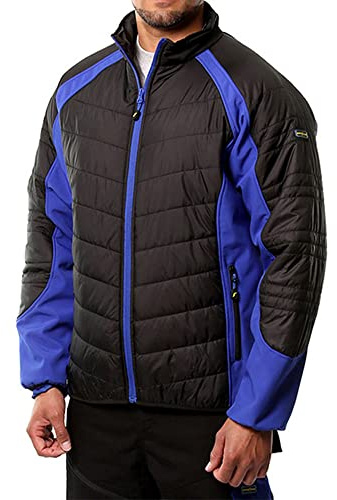 Goodyear Workwear GYJKT013 lätt duschsäker vindtät quiltad arbetssäkerhetsjacka, M, Black/Royal Blue, 1