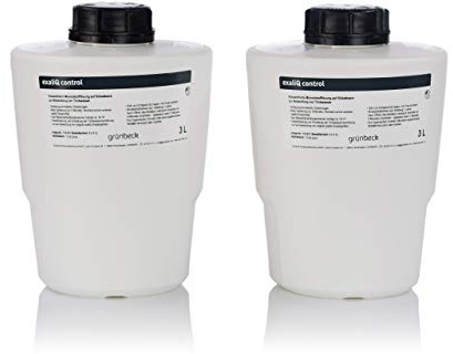 GRÜNBECK – Mineralstofflösung exaliQ control | Mineralstofflösung zur Sanierung von verzinkten Rohrleitungen bei bestehenden Korrosionsschäden. Reichweite 30 m³ | Inhalt: 2 × 3 Liter