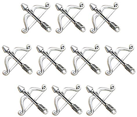 TENDYCOCO 20 stücke Legierung Pfeil und Bogen Anhänger Delicate Charms DIY Schmuckherstellung Zubehör für Halskette Armband (Antik Silber)