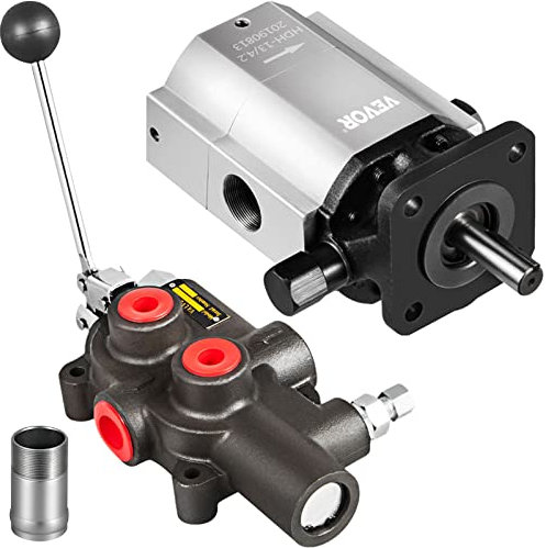 Bestauto Log Splitter Pump Kit 16 GPM Log Splitter Hydraulic Pump 2 Stage Wood Splitter Pump Log Splitter Kit Log Splitter Build Kit with 25 GPM Auto Control Detent Valve 1/2 Work Port for Tracker