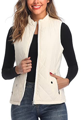 LONGKING Women's Quilted Vest Lightweight Packable Puffer Gilet