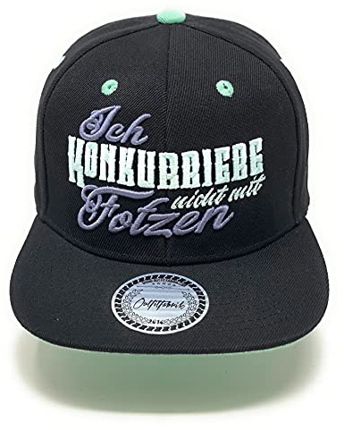 Outfitfabrik Snapback Cap Ich konkurriere Nicht mit Fotzen in schwarz mit 3D-Stick (Provokation, Statement, Lifestyle), One Size, verstellbar an der Rückseite, für Männer und Frauen