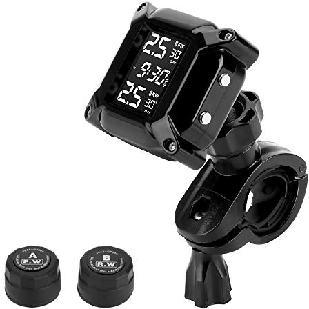 Jansite Motorcycle TPMS sistema di monitoraggio della pressione dei pneumatici con 2 sensori esterni display LCD sistema di allarme per auto anti-off e impermeabile impermeabile