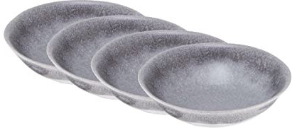 BUTLERS Schüssel 550ml 4er Set Suppenteller ATLANTIS Steinzeug Geschirr Suppenschüssel | Bowl Salatschale Teller tief Salatschüssel | Farbverlauf mit Boho-Stil | Mikrowellen- & spülmaschinenfest
