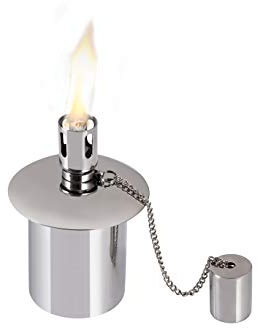Firefly Fuel Polished Stainless Steel Table-Top Tiki Torch Canister - Durable Design with Refillable Fuel Reservoir - Compact, Rust-Resistant for Outdoor Use - Made in USA - 5-3/8 Inches Tall