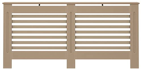 Tidyard Heizkörperverkleidung mit Horizontalen Latten Heizkörperabdeckung Heizungsverkleidung Heizung Heizkörper Abdeckung MDF Braun 172 x 19 x 81 cm