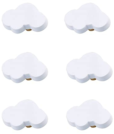 CcHhyyt Botones de goma suave con forma de dibujos animados para niños, niñas, niños, tiradores de armario, cajones, para armarios de habitación infantil, 6 unidades (nube)