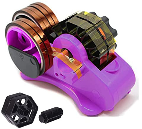 SHDSL Purple Heat Tape Dispenser- Multiple Roll Cut Heat Tape Dispenser 1 & 3 Core Double Reel Cores Sublimation for Heat Transfer Tape,Semi-Automatic Tape Dispenser with Compartment Slots