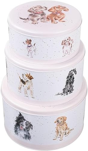 Wrendale Designs by Hannah Dale - A Dog’s Life Cake Tin Nest - 250mm, 225mm & 195mm diameter