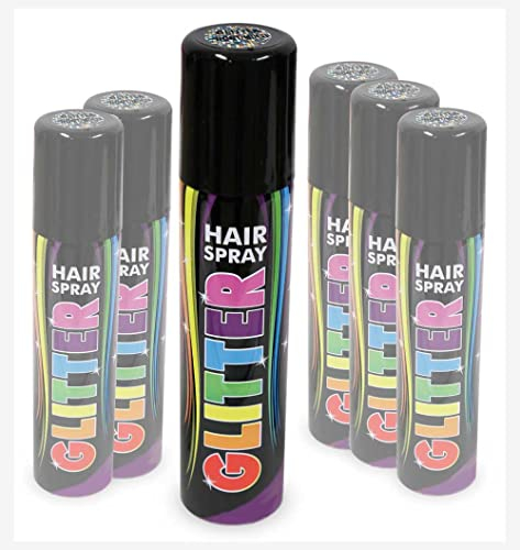 KarnevalsTeufel Hairspray buntes Haarspray Haarschmuck farbig (Glitter Bunt)