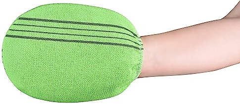 Sofrien Korean Exfoliating Towel Washcloth Mitts, Glove Shape, Named As Italy Towel in Korea, (Green, 1 Pcs) (Green, Regular Glove)