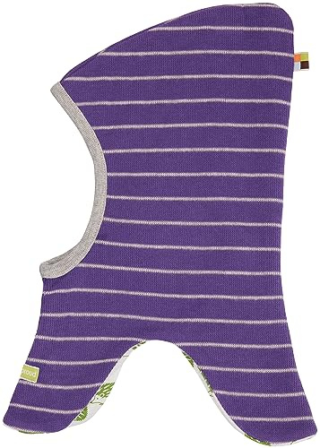 loud + proud Unisex Baby Schlupfmütze Ringel, GOTS Zertifiziert Sturmhaube, Violet, 39-41 EU