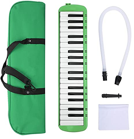 Tastiera a 37 Tasti Melodica, Kit Cannello Melodica per Formazione Professionale per Principianti (Verde)