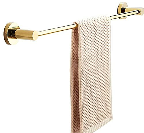 Lonmrrton Badezimmer-Handtuchstangen, Edelstahl-Handtuchhalter, einzelne Stange für Badetücher, Handtuchhalter mit poliertem Gold-Finish, 6 Größen (30 cm - 80 cm) - Gold (Size : 70cm)