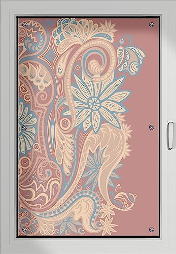 Wallario Lichtschutzbild, Dekorativer Sichtschutz Sonnenschutz 60 x 93 cm mit Motiv: Muster mit Blumen in Pastellfarben - Verdunklungsrollo ohne Bohren