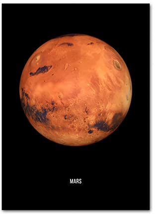 STUKE Wanddeko ​Schlafzimmer Astronomie Poster Mars Planet Nordic poster & kunstdrucke Wand Bilder Leinwand Bild Wandbild für Wohnzimmer Klassenzimmer Dekor Ästhetik 60x80cm Ohne Rahmen