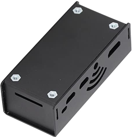 Raspberry Pi hölje, svart skyddsfodral i aluminiumlegering MMDVM förlängningskort skyddshölje kylflänsfodral för hallon Pi åtkomst till alla portar