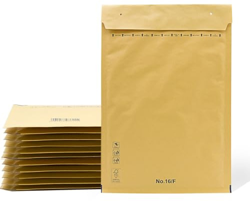 Gepolsterte Briefumschläge, Luftpolsterumschläge aus Kraftpapier mit selbstklebendem Verschluss, Versandtaschen für Kleidung, gepolsterte Umschläge aus Kraftpapier - SIDI (220 x 340 mm, 5 Stück)